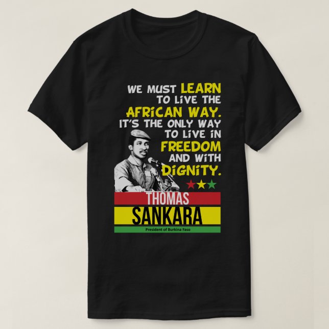 Camiseta Gran Modelo Thomas Africanista Sankara Regalos Pel (Diseño del anverso)