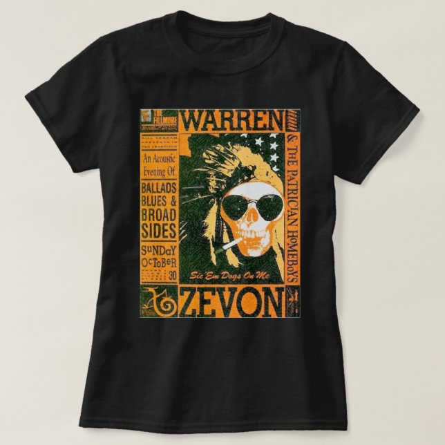 Camiseta Gran Modelo Warren Art Zevon Regalo gráfico Guay (Diseño del anverso)