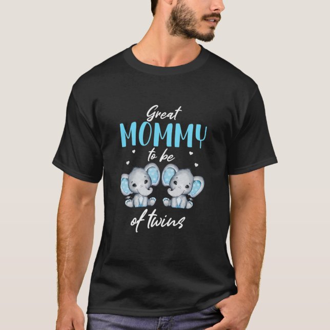 Camiseta Gran Momia Para Ser De Gemelos Elefante Baby Showe (Anverso)