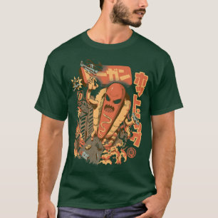 Camiseta Gran Monstruo de Perro Caliente Comida Ciudad Japo