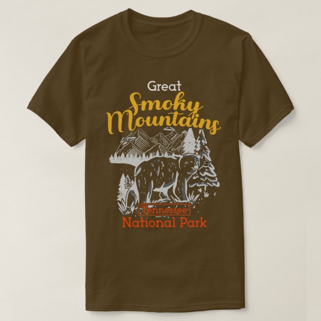 Camiseta Gran Montañas Smokey Parque Nacional Tennessee (Diseño del anverso)