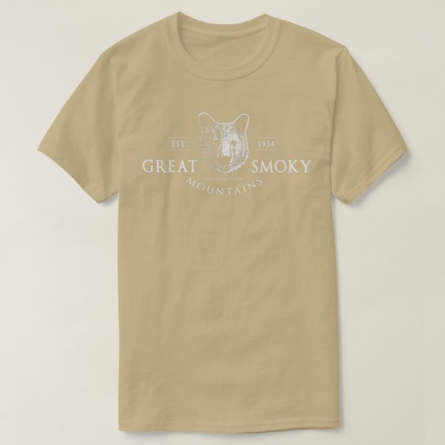 Camiseta Gran Montañas Smoky Logotipo de Oso Negro (Diseño del anverso)