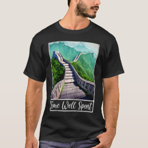 Camiseta Gran Muralla China tiempo bien gastado Raglan