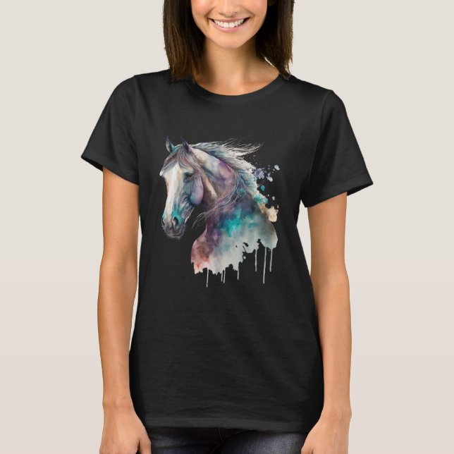Camiseta Gran naturaleza orgánica colorido Boho Caballo Boh (Anverso)