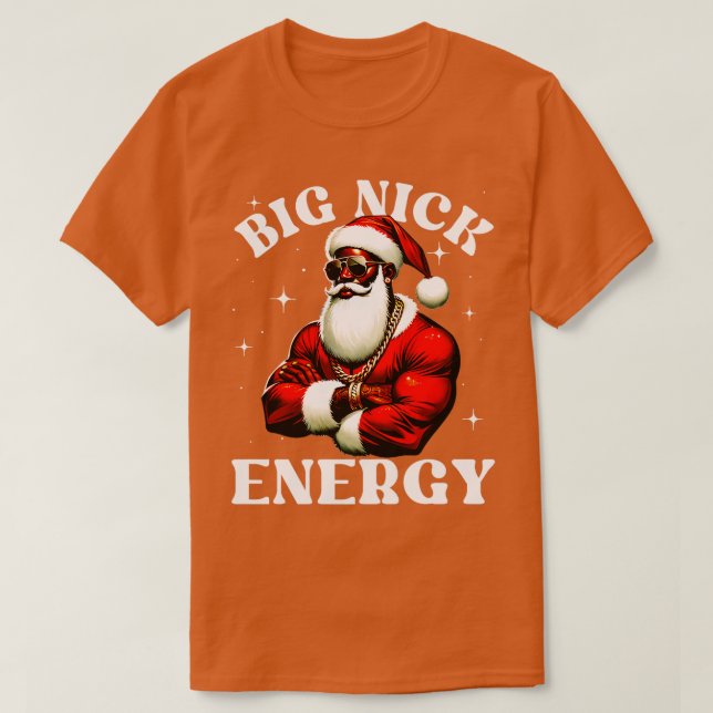 Camiseta Gran Nick Energy African American Santa Claus Chri (Diseño del anverso)