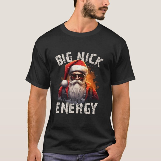 Camiseta Gran Nick Energy Guay Santa Gafas de sol Navidades (Anverso)