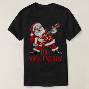 Camiseta Gran Nick Energy Navidades divertidos Santa Guitar