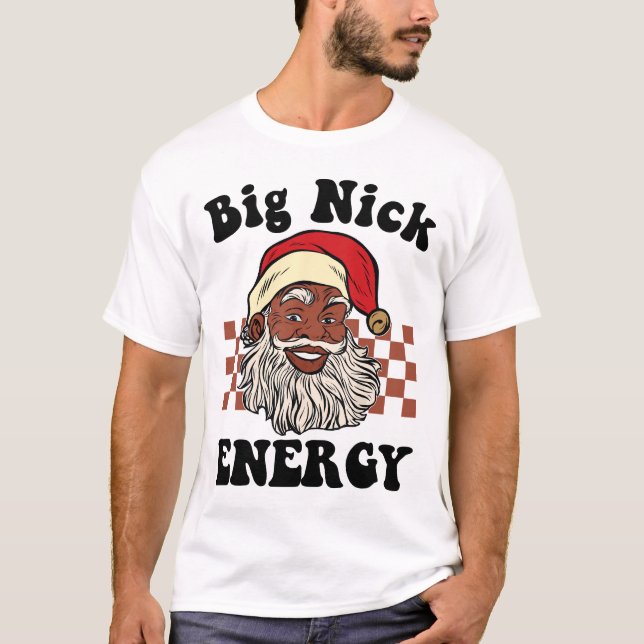 Camiseta Gran Nick Energy Santa Black Xmas Funny Navidades  (Anverso)