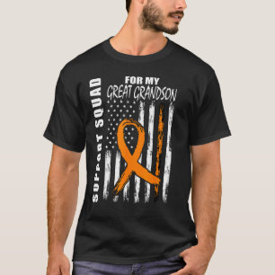 Camiseta Gran nieto Leukemia Conciencia de la bandera de EE