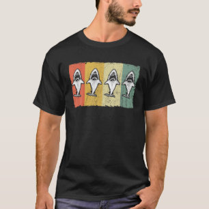 Camiseta Gran Novedad de tiburón blanco con vintage retro a