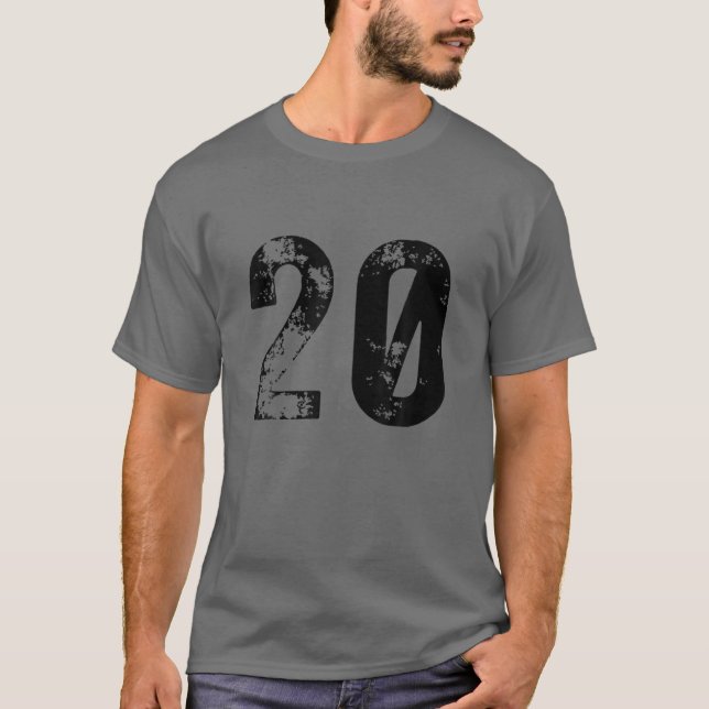 Camiseta Gran Número 20 Para Los 20 Años De Edad 1 (Anverso)