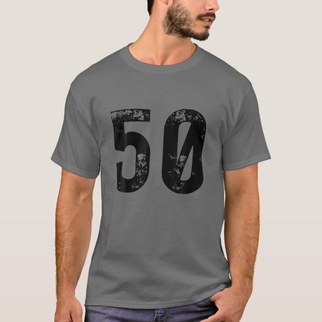 Camiseta Gran Número 50 Por 50 Años Cincuenta Años De Edad  (Anverso)