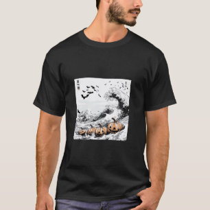 Camiseta Gran ola con siniestros gatos de Halloween camiset