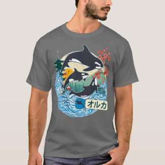 Camiseta Gran ola de ballena orca japonesa Kanagawa Japón V