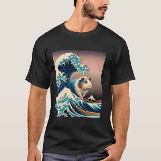 Camiseta Gran ola de cerdo guineana contra animal gracioso