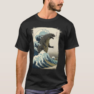Camiseta Gran Ola de Kanagawa Hokusai versus Gran Monstruo 