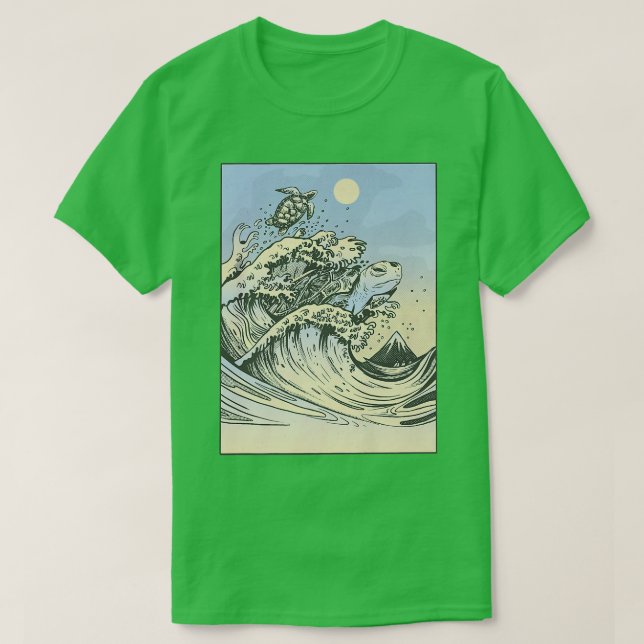Camiseta Gran ola de Kanagawa Retro Japón (Diseño del anverso)