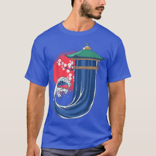 Camiseta Gran ola de letra kanagawa J perdida de cerezo jap
