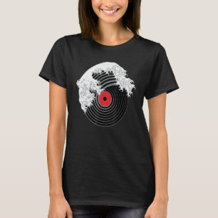 Camiseta Gran Ola De Música Dj Vinyl Récord Turnable Kana