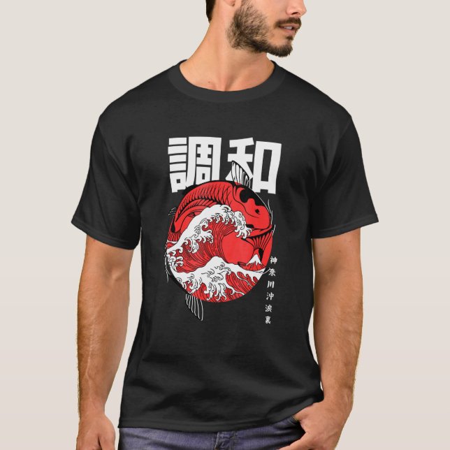 Camiseta Gran ola de pescado de Kanagawa (Anverso)