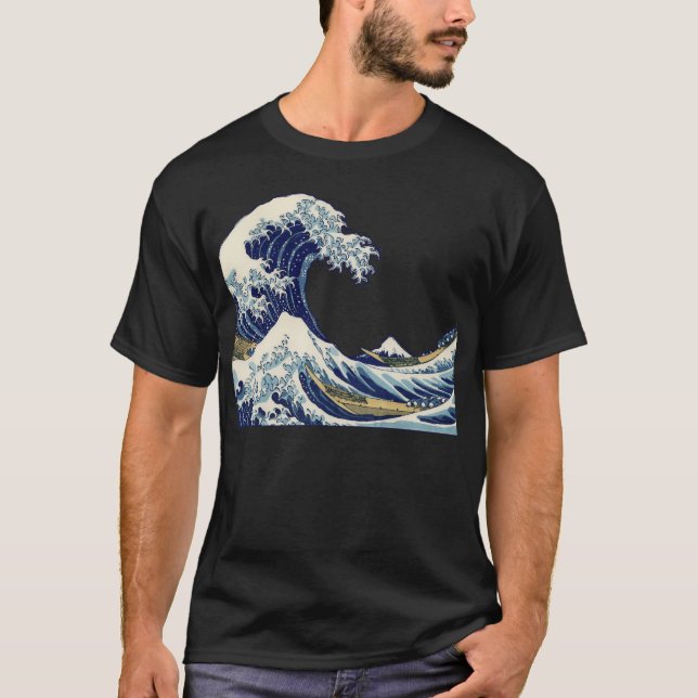 Camiseta Gran ola de pintura japonesa Kanagawa (Anverso)