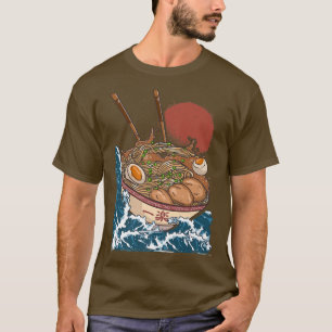 Camiseta Gran ola de Ramen Arte Japonés Para El Ventilador