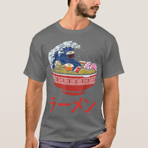 Camiseta Gran ola de Ramen de fideos japoneses Kanagawa Kaw