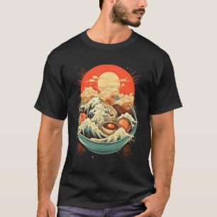 Camiseta Gran ola de Ramen estilo japonés vintage