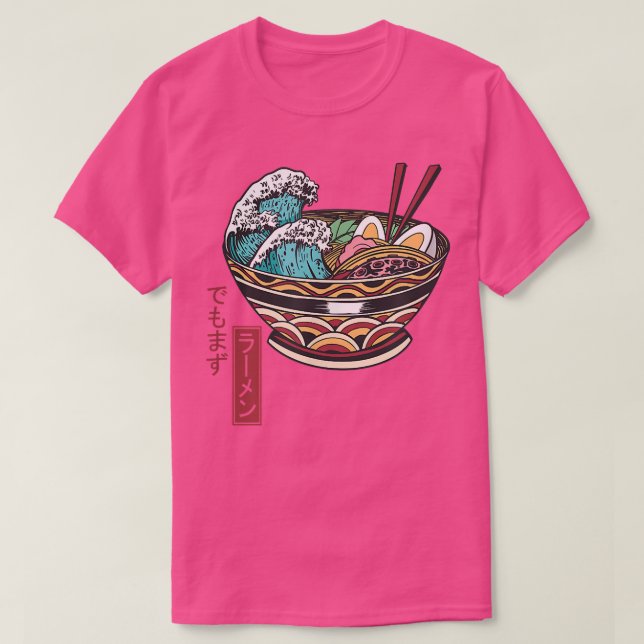 Camiseta Gran ola de Ramen Kanji Japonés Pero Primero Ramen (Diseño del anverso)