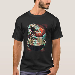 Camiseta Gran ola de Ramen vintage estilo japonés T Shirt