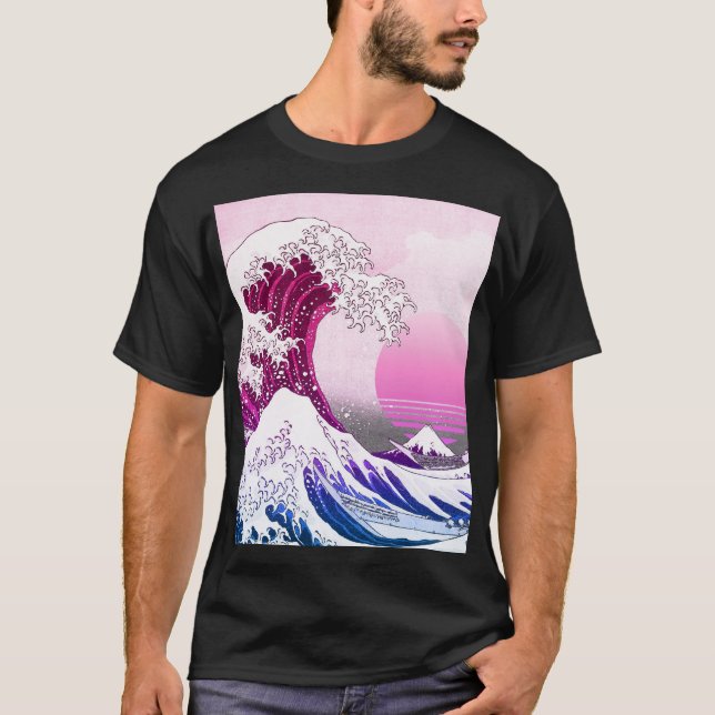 Camiseta Gran ola de vaporwave de los años 80 retro (Anverso)