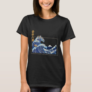 Camiseta Gran Ola Fuera De Kanagawa Con El Kanji Estético O