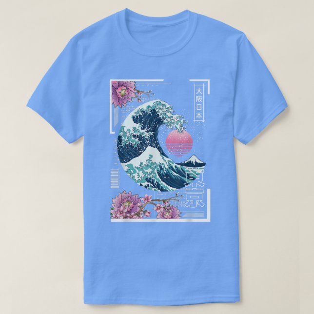 Camiseta Gran ola japonesa de ondas de vaporización sinthwa (Diseño del anverso)