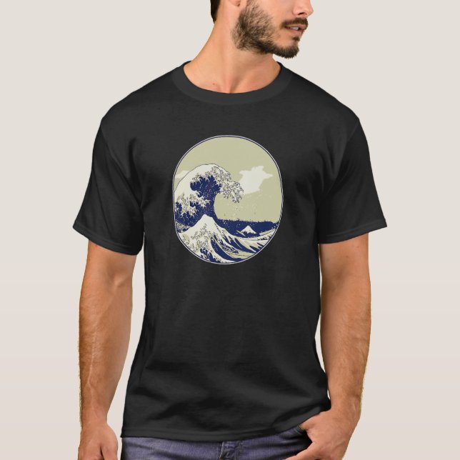 Camiseta Gran ola japonesa Kanagawa Monte Fuji Woodblock (Anverso)