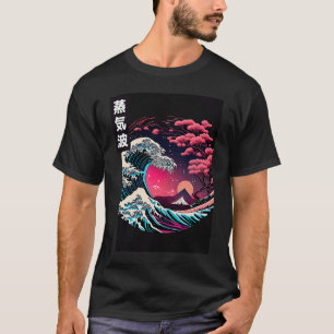 Camiseta Gran ola japonesa Kanagawa Retrowave Style 1