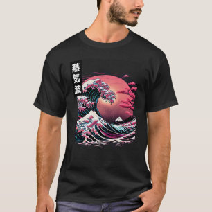 Camiseta Gran ola japonesa Kanagawa Retrowave Style 3