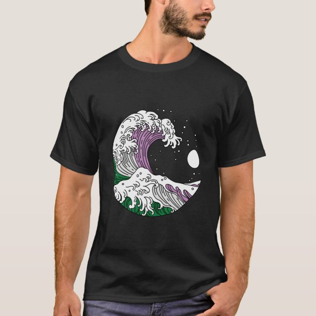Camiseta Gran ola japonesa Orgullo género género gay gay (Anverso)