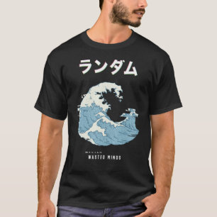 Camiseta Gran ola retro de vaporwave estética Glitch 80