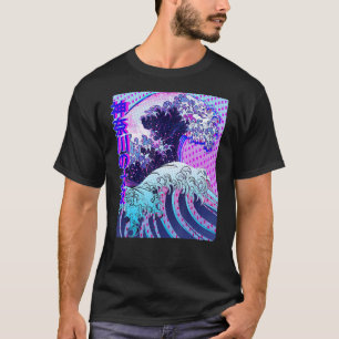 Camiseta Gran oleada de Kanagawa Vaporwave Glitch Aesthetic