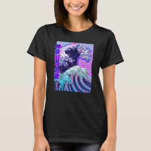 Camiseta Gran oleada de Kanagawa Vaporwave Glitch Aesthetic