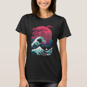 Camiseta Gran oleada de Vap estético Kanagawa Retro Glitch