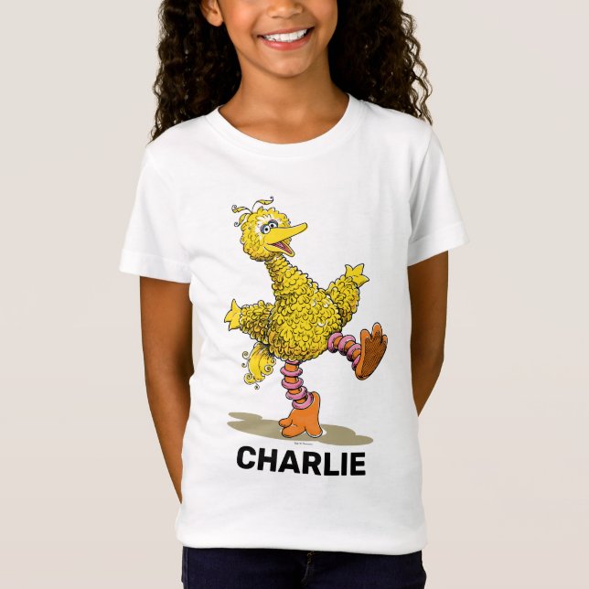 Camiseta Gran pájaro de arte retro personalizado (Anverso)