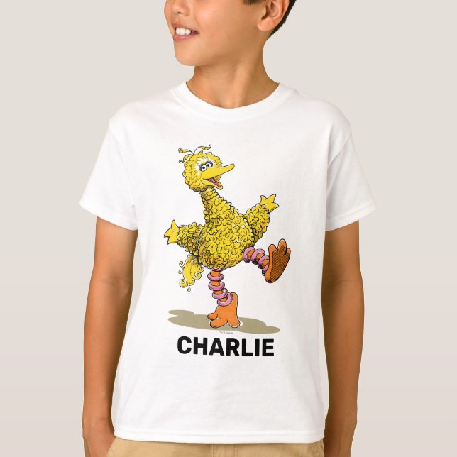 Camiseta Gran pájaro de arte retro personalizado (Anverso)