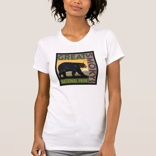 Camiseta Gran Parque Nacional de la Montaña Smoky| Oso (Anverso)