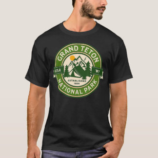 Camiseta Gran Parque Nacional de Teton Wyoming Hike Camp Ou