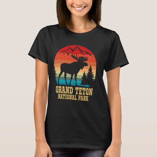 Camiseta Gran Parque Nacional de Teton Wyoming Trav Retro M (Anverso)