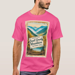 Camiseta Gran Parque Nacional Montañas Smoky Postcard Vinta
