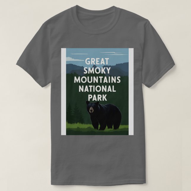 Camiseta Gran Parque nacional Montañas Smoky Travel Art Bea (Diseño del anverso)