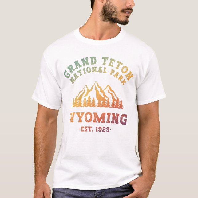 Camiseta Gran Parque Nacional Teton Gradiente Wyoming USA (Anverso)