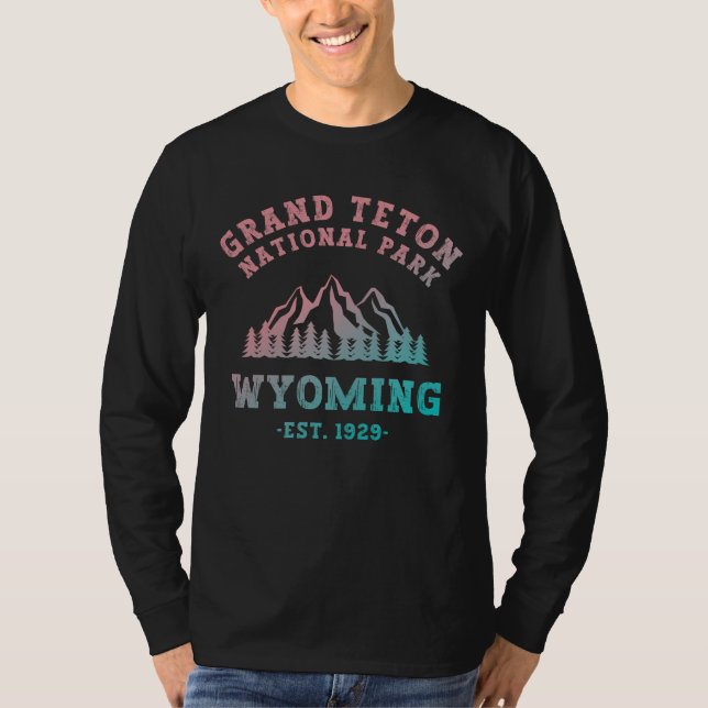 Camiseta Gran Parque Nacional Teton Gradiente Wyoming USA (Anverso)